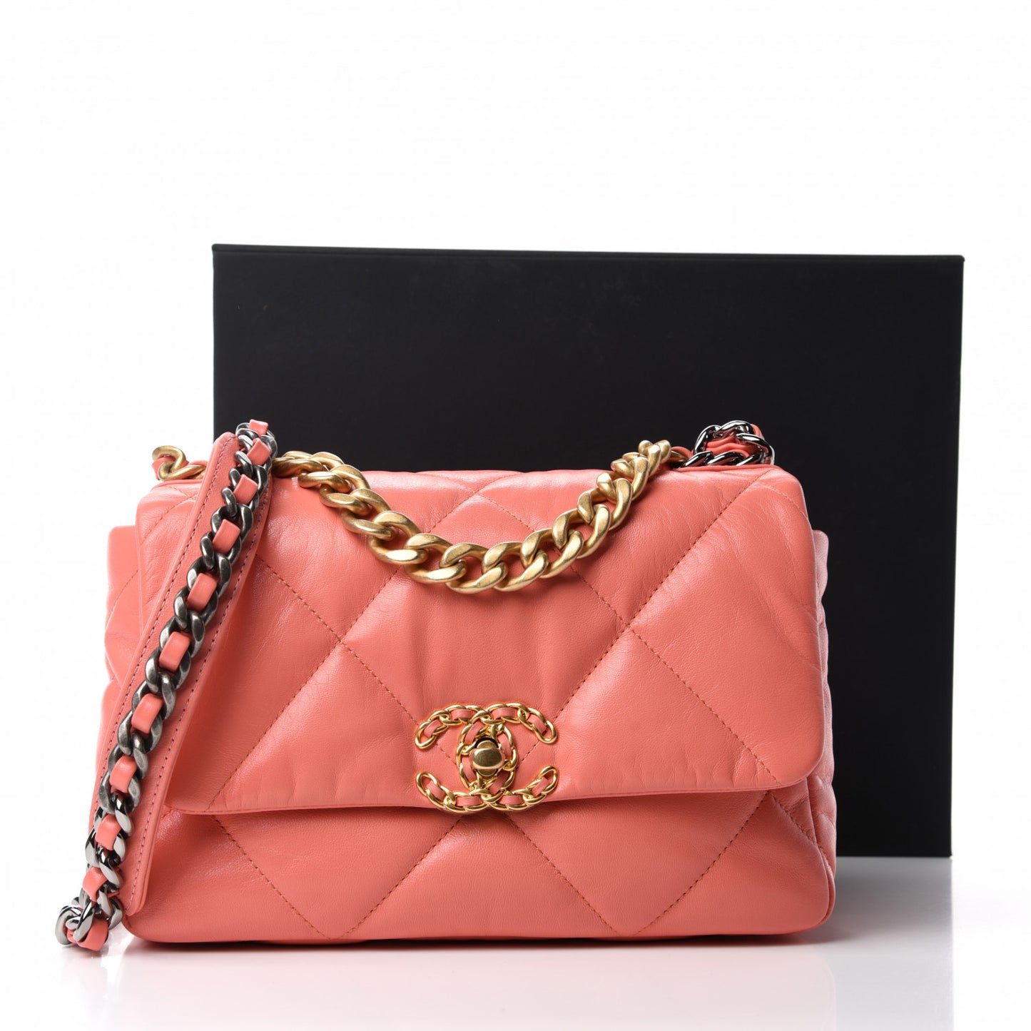 Goatskin Quilted Medium 19 Flap Pink