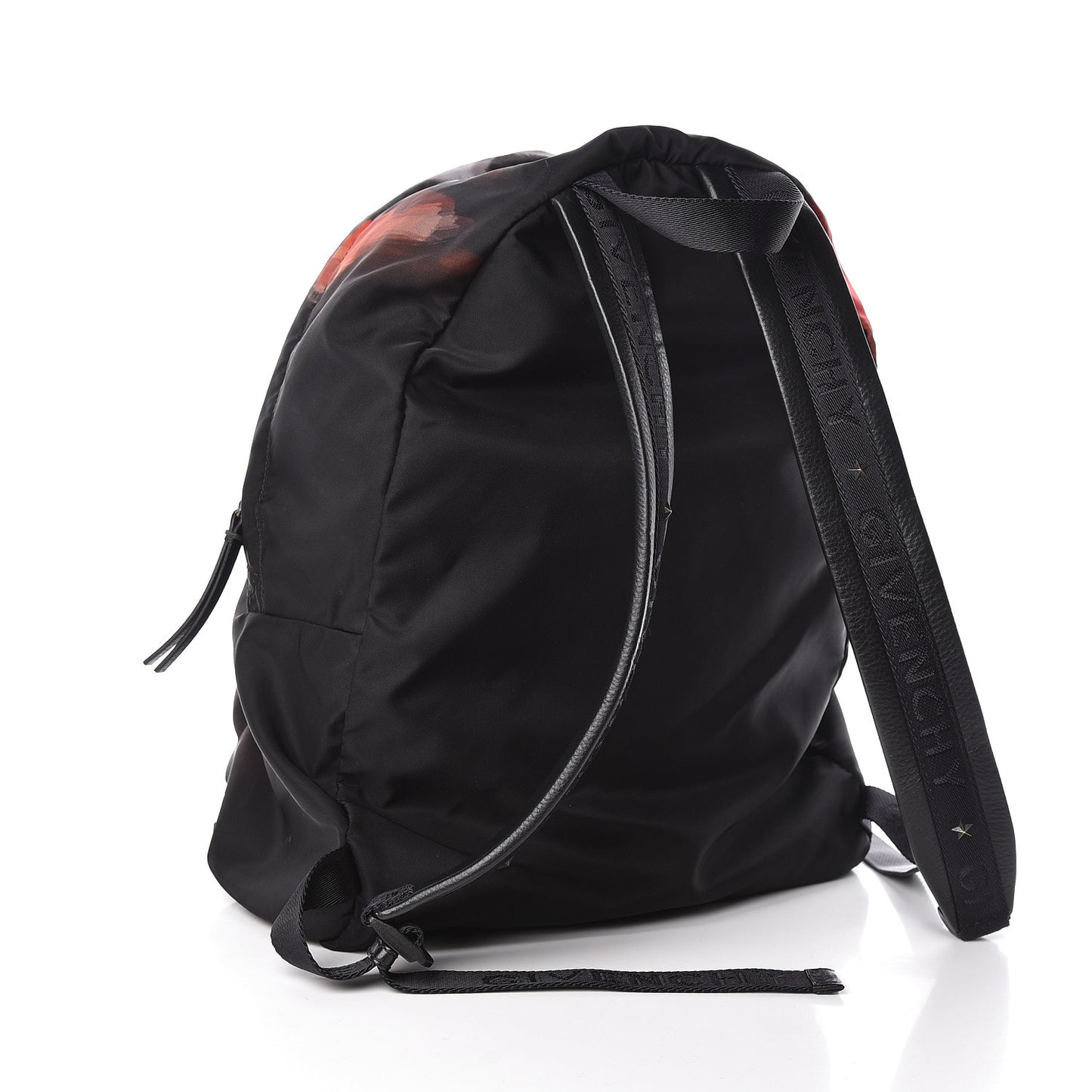 Nylon Calfskin Doberman Print Backpack Black