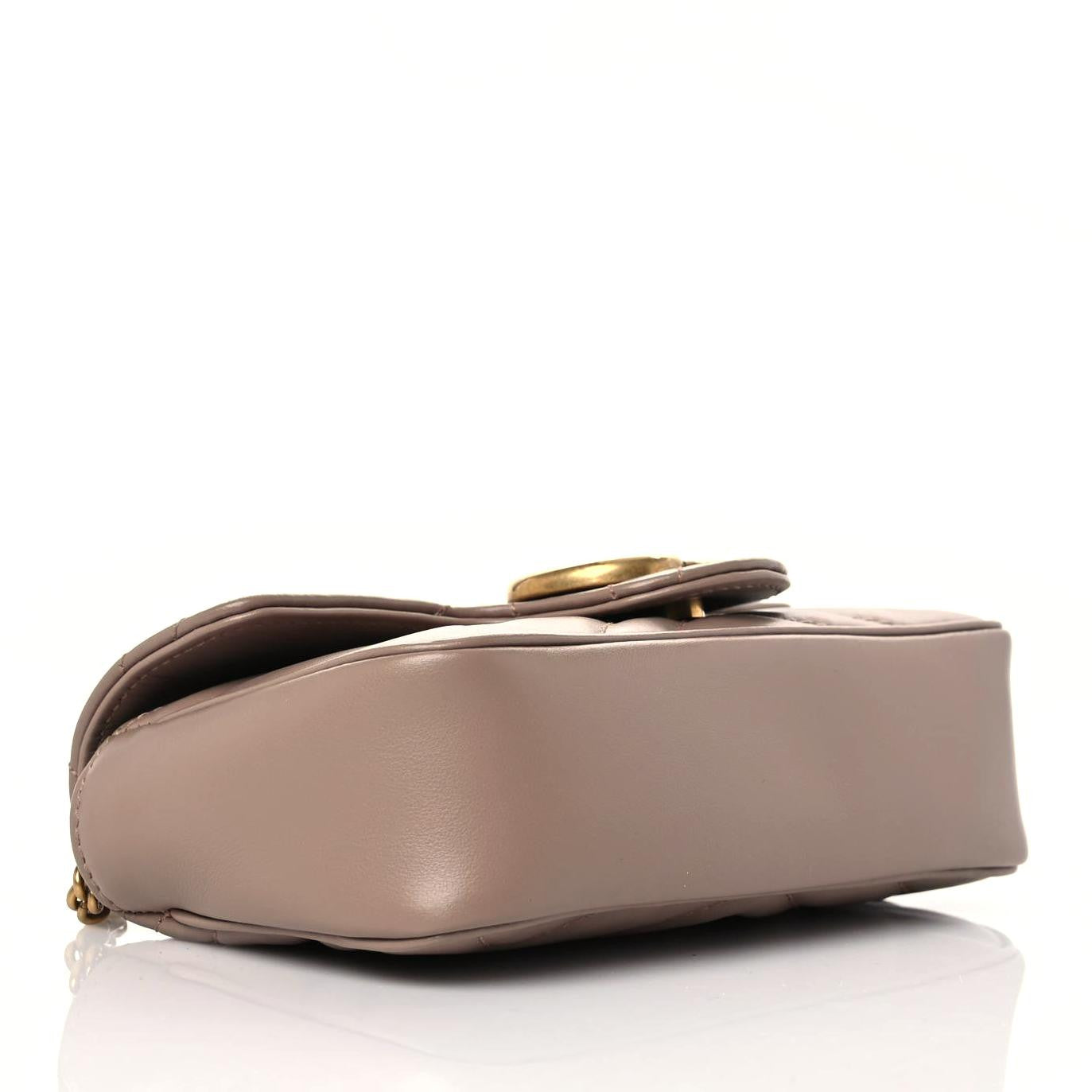 Calfskin Matelasse Super Mini GG Marmont Shoulder Bag Porcelain Rose