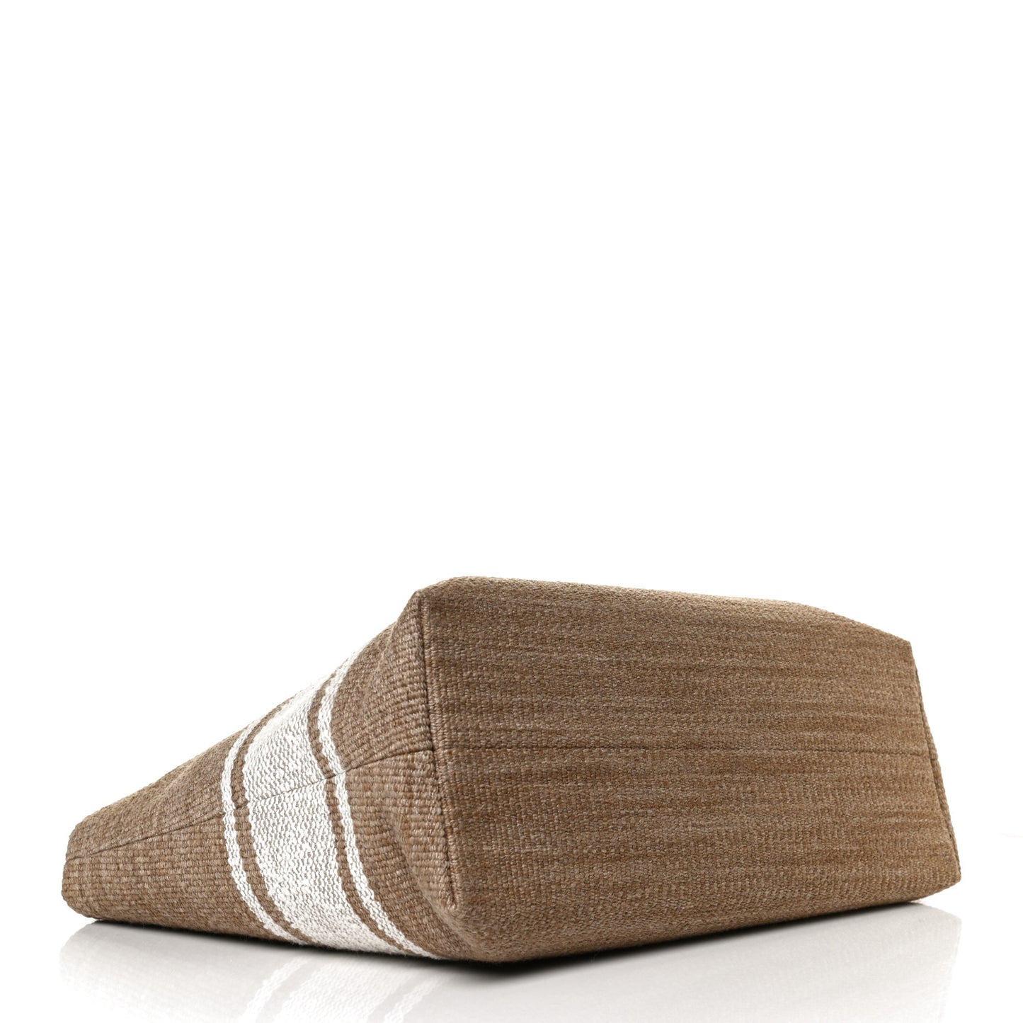 Textile Calfskin Horizontal Cabas Beige Tan
