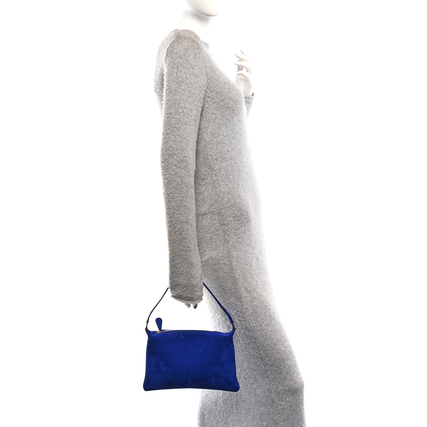 Nubuck Small Morgan Shoulder Bag Cobalt