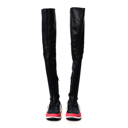 Louis Vuitton Lambskin LV Archlight Flat Thigh Boots 39 Black Pink 2 of 7