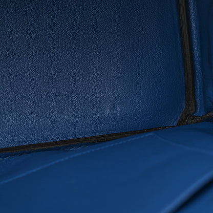 Hermes Togo Bi-Color Birkin 35 Gris Mouette Bleu Agate 9 of 14