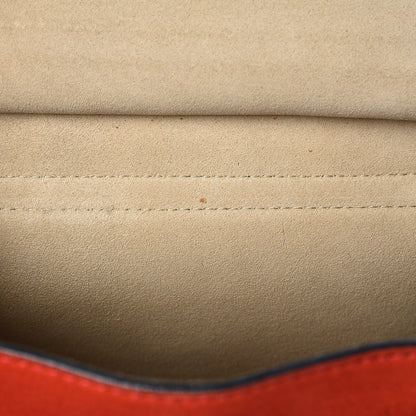 Chloe Suede Smooth Calfskin Drew Shoulder Bag Plaid Red 11 of 12