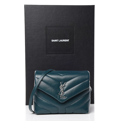 Saint Laurent Calfskin Y Quilted Monogram Toy Loulou Satchel Dark Turquoise 11 of 11