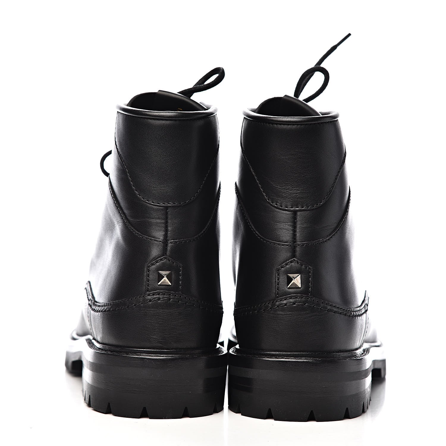Valentino Garavani Calfskin Rockstud Mens Combat Boots 40 Black 9 of 12