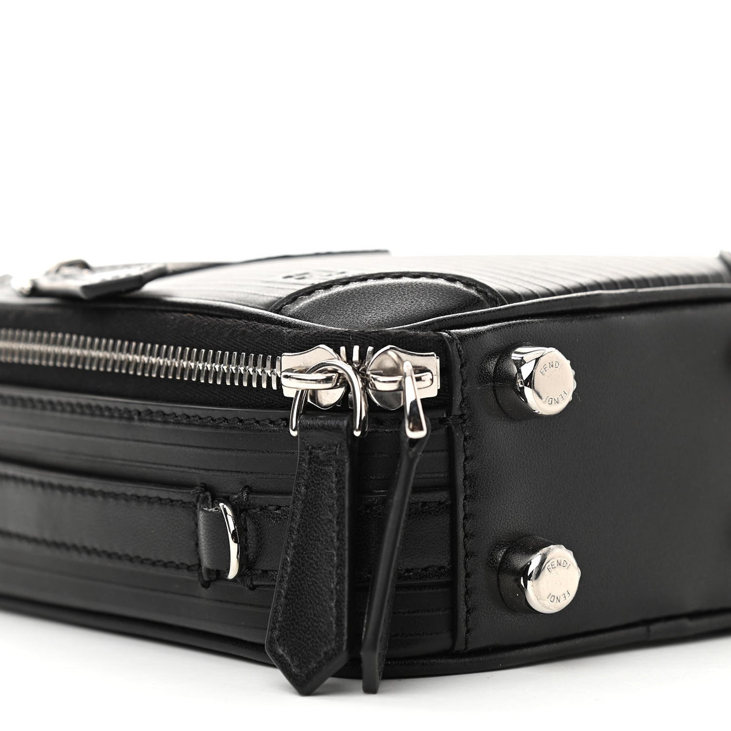 Vitello Astro Rubber Effect Mini Trolley Bag Black