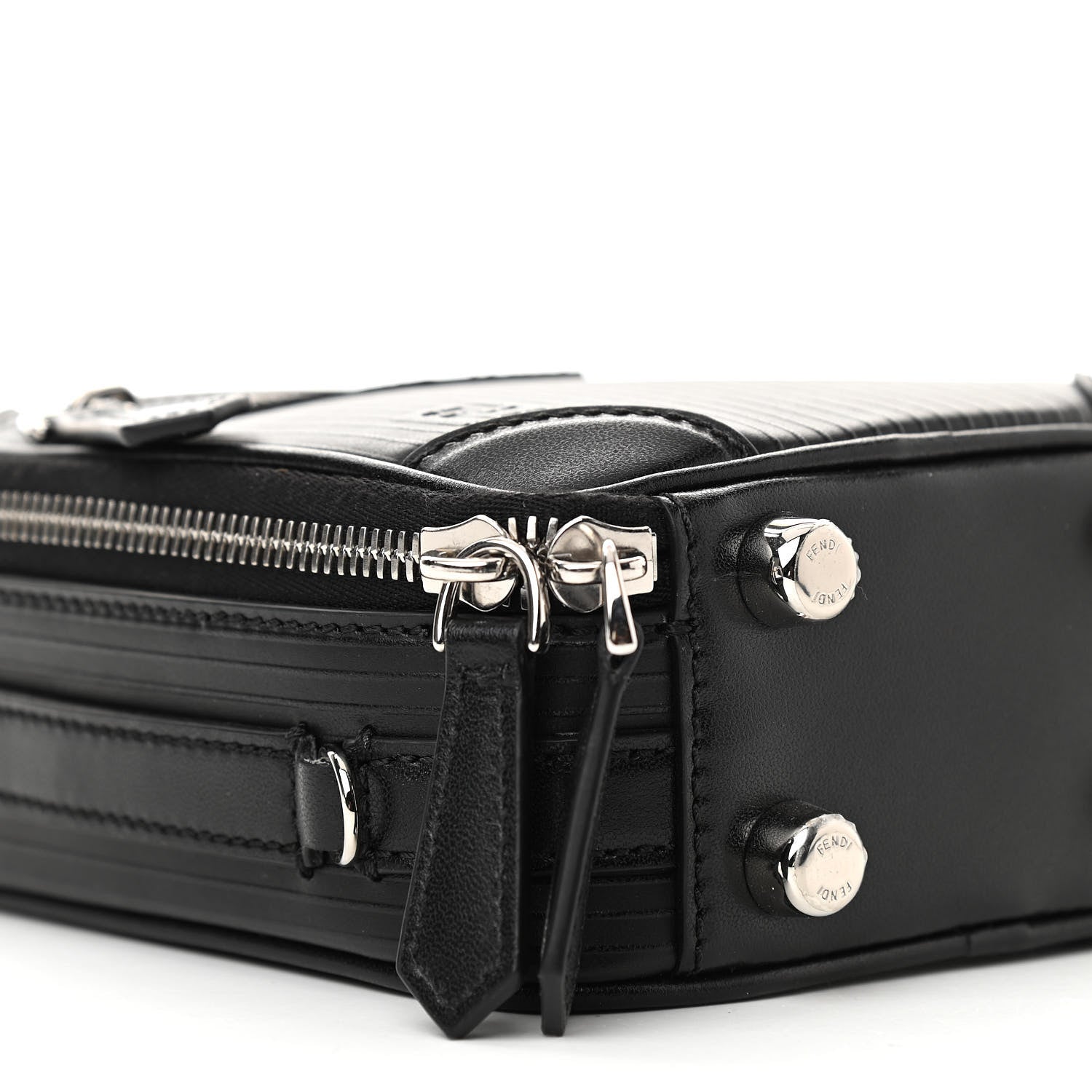 Fendi Vitello Astro Rubber Effect Mini Trolley Bag Black 8 of 9