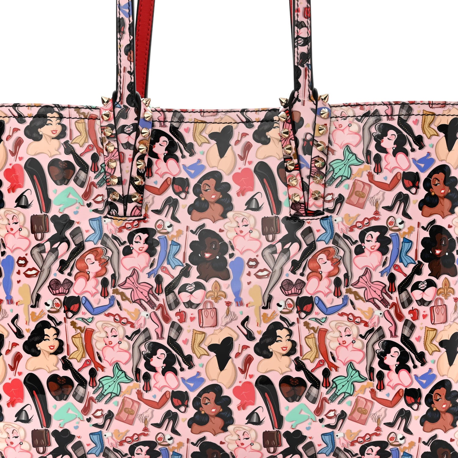 Christian Louboutin Patent Calfskin Small Dita Cabata Tote Red 9 of 11