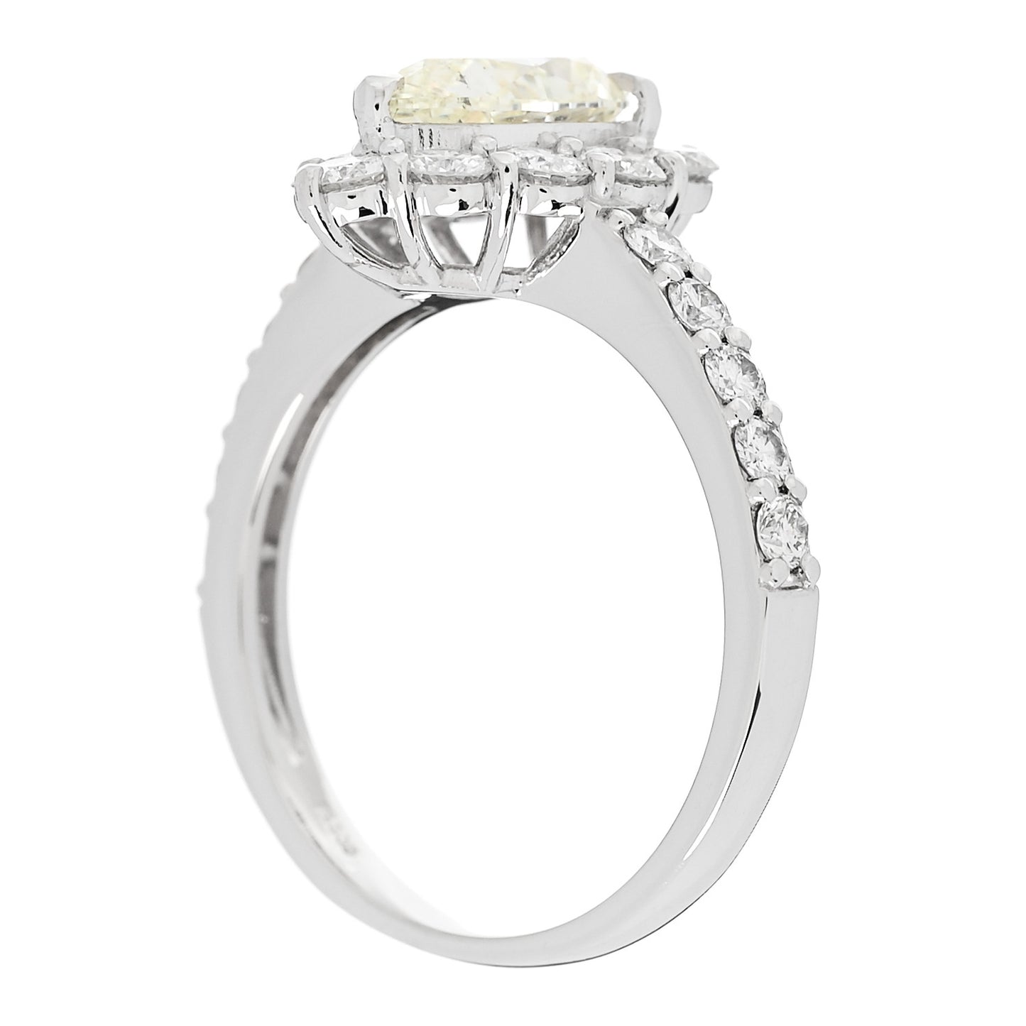 Platinum Diamond 1.15ct Pear Cut Halo Engagement Ring 53 6.25