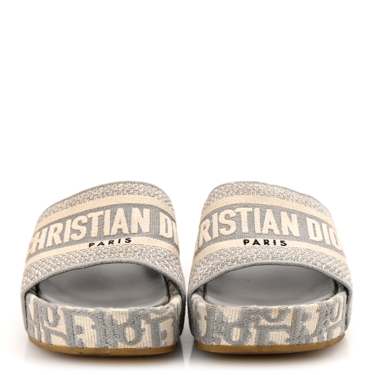 Christian Dior Oblique D-Way Platform Sandals 38 Grey Stone 3 of 10