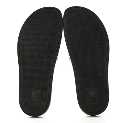 Louis Vuitton Rubber Monogram Eclipse Mens Waterfront Mules 9.5 Black 5 of 9
