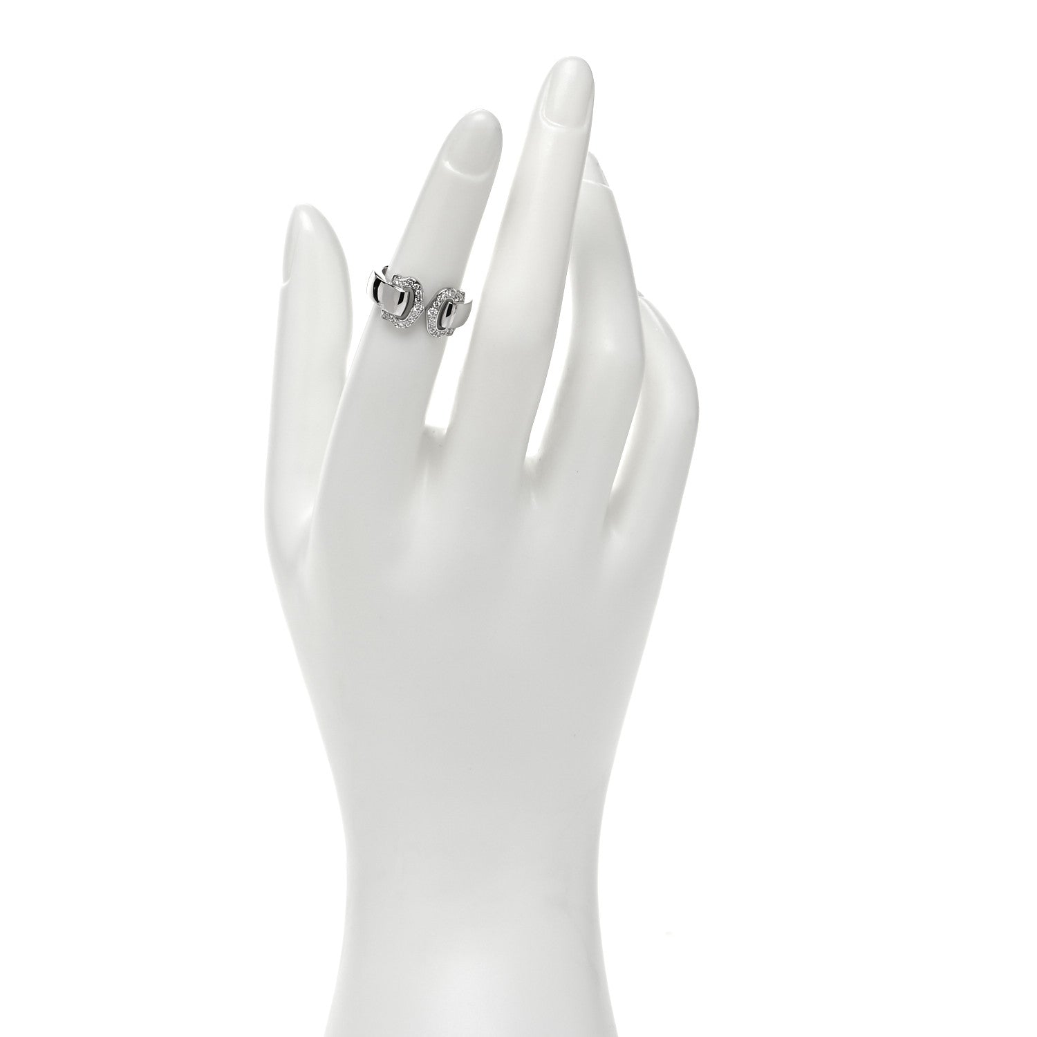 Cartier 18K White Gold Diamond C De Cartier Ring 49 4.75 2 of 5