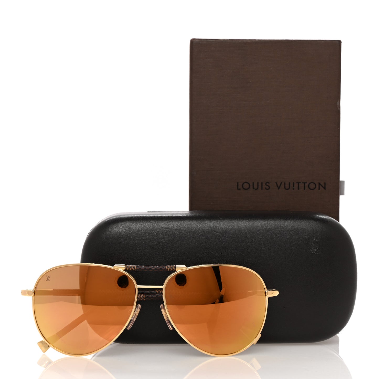 Damier Ebene Conspiration Pilote Aviator Sunglasses Z0790U Gold