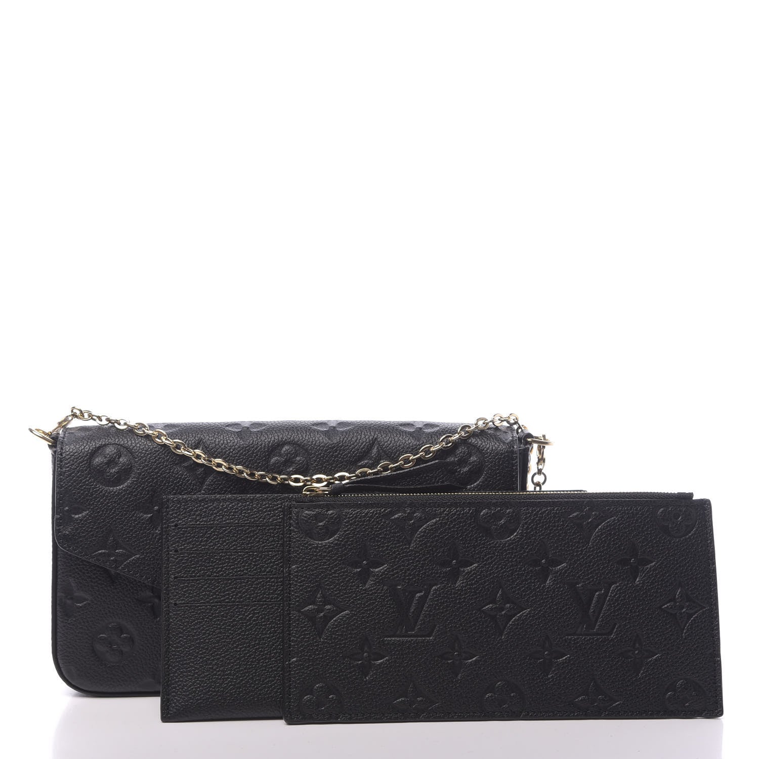 Louis Vuitton Empreinte Pochette Felicie Chain Wallet Black 4 of 11