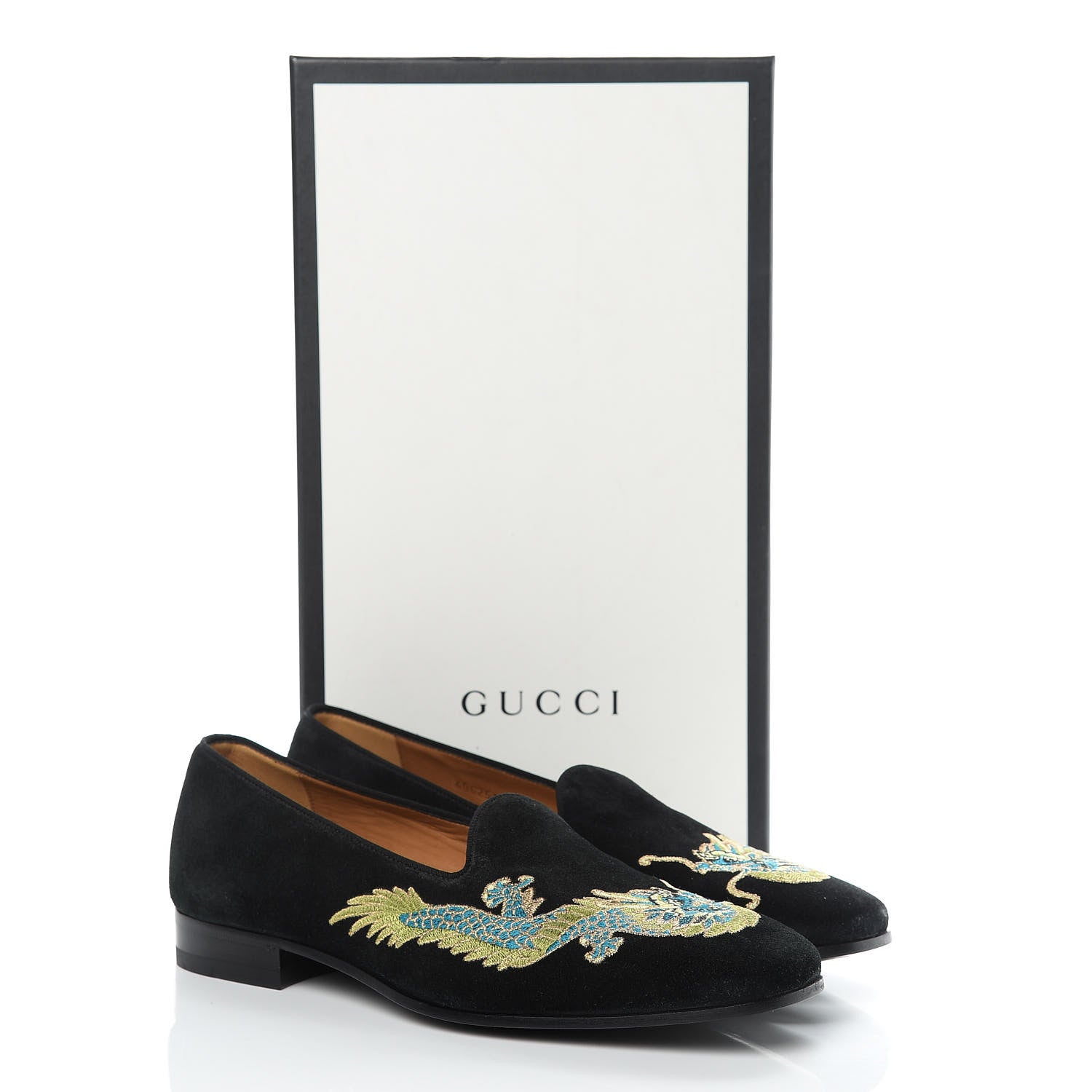 Gucci Suede Dragon Embroidered Mens Loafers 7.5 Black 8 of 8