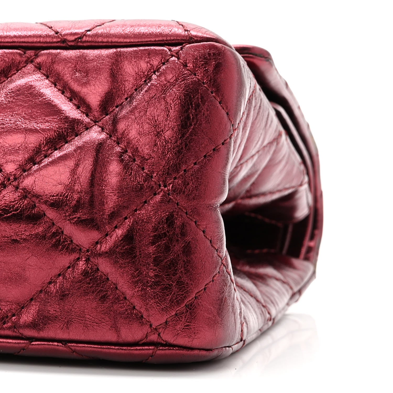 Chanel Metallic Aged Calfskin Quilted 2.55 Reissue 227 Flap Dark Red 10 of 11