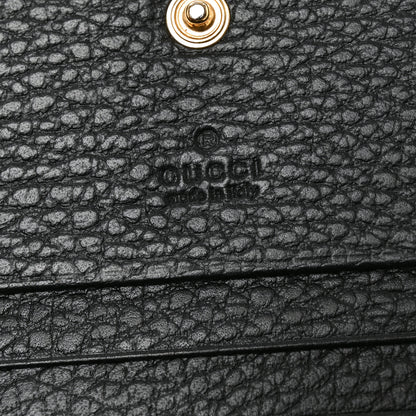 Gucci Pebbled Calfskin GG Marmont Card Case Black 6 of 7