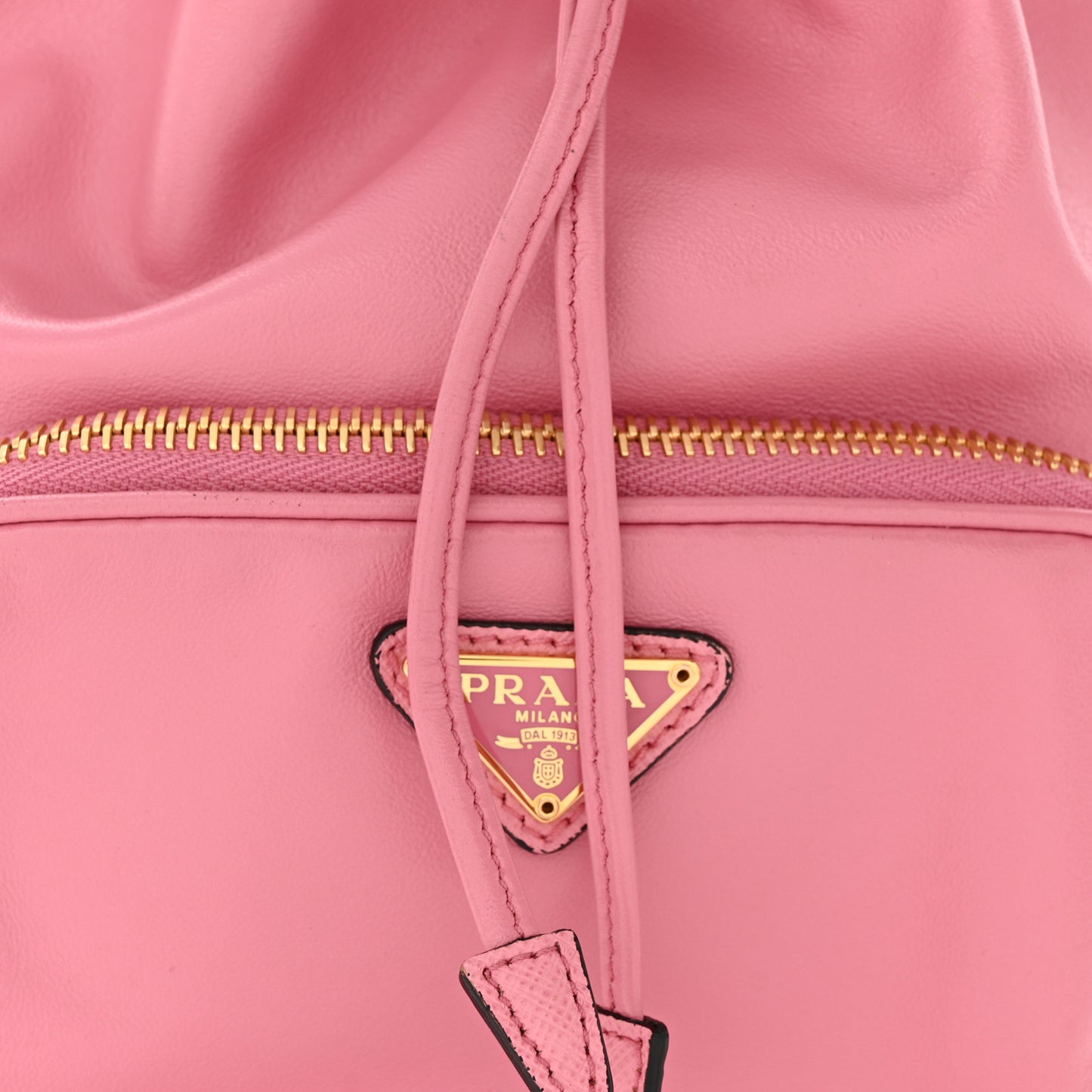 Soft Calfskin Saffiano Mini Bucket Crossbody Bag Peonia