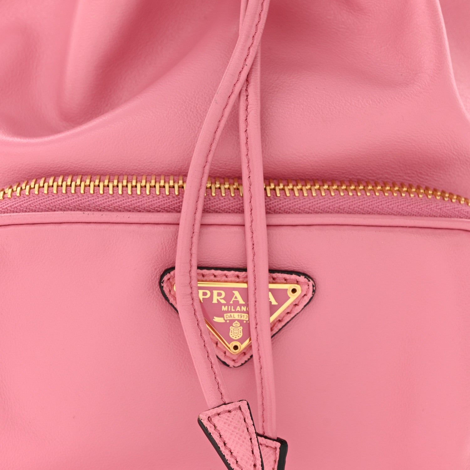 Prada Soft Calfskin Saffiano Mini Bucket Crossbody Bag Peonia 8 of 11