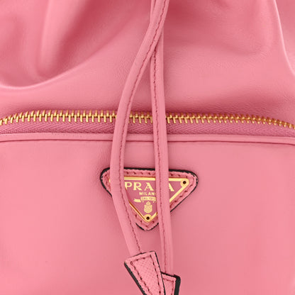 Prada Soft Calfskin Saffiano Mini Bucket Crossbody Bag Peonia 8 of 11
