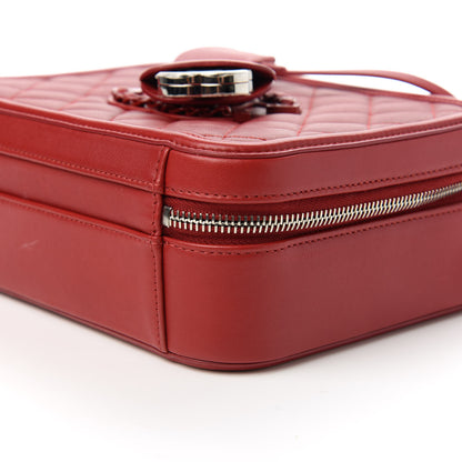 Chanel Calfskin Quilted Medium CC Filigree Vanity Case Red 7 of 10