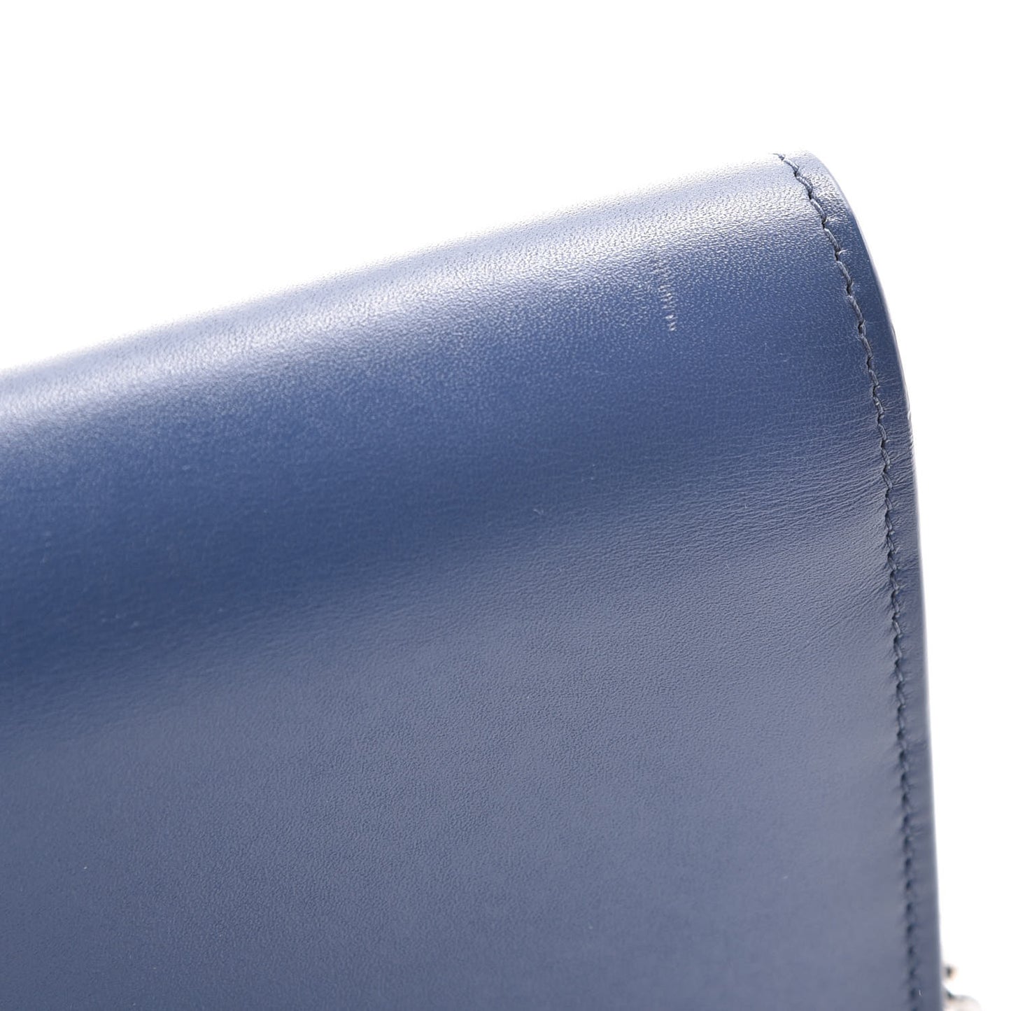Smooth Calfskin Classic Monogram Kate Tassel Chain Wallet Denim