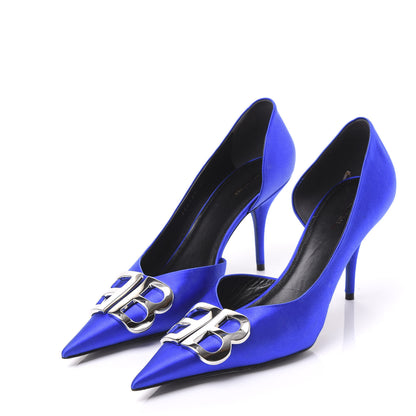 Balenciaga Satin Talon d'Orsay Pumps 40 Bleu 2 of 8
