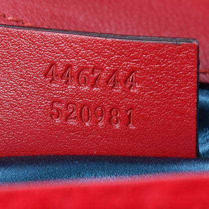Gucci Velvet Matelasse Mini GG Marmont Shoulder Bag Hibiscus Red 7 of 13