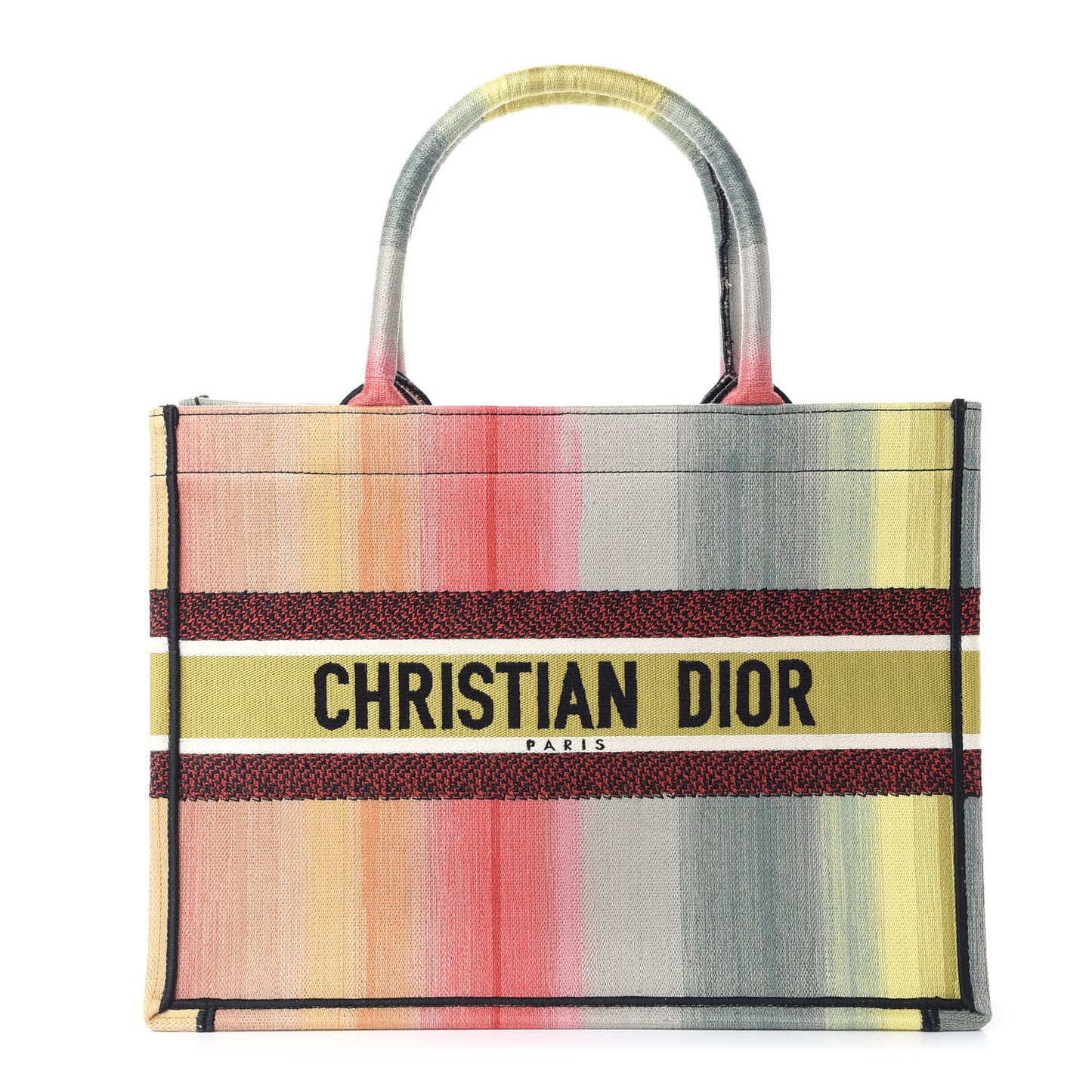 Canvas Embroidered Medium Dioraura Book Tote Multicolor