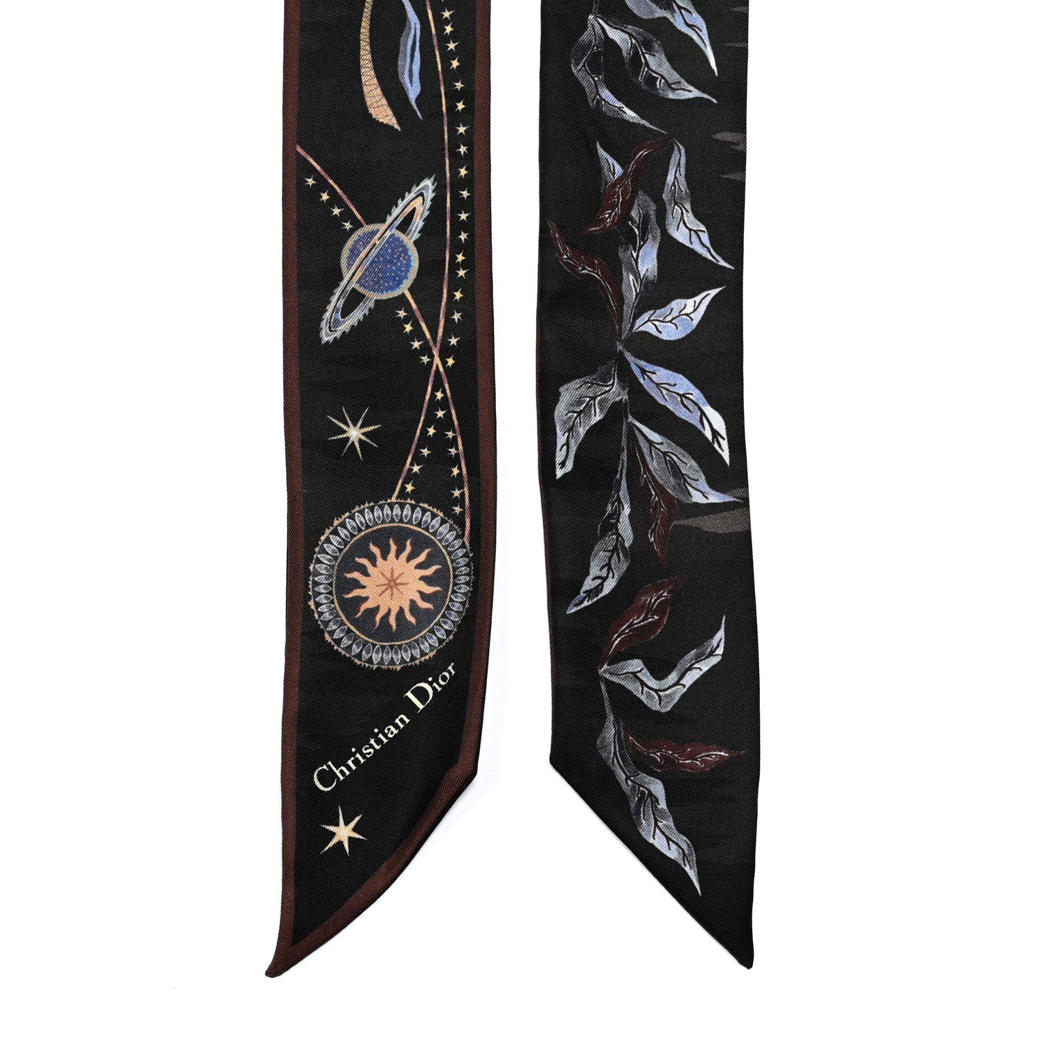 Christian Dior Silk Air Mitzah Scarf Brown Beige 3 of 3