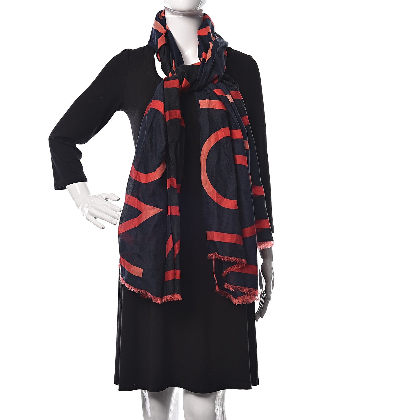 Cotton Silk LV Neon Stole Shawl Blue Infini