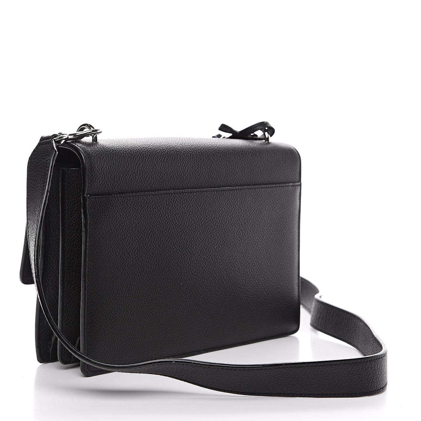 Grained Calfskin Monogram Sunset Satchel Black