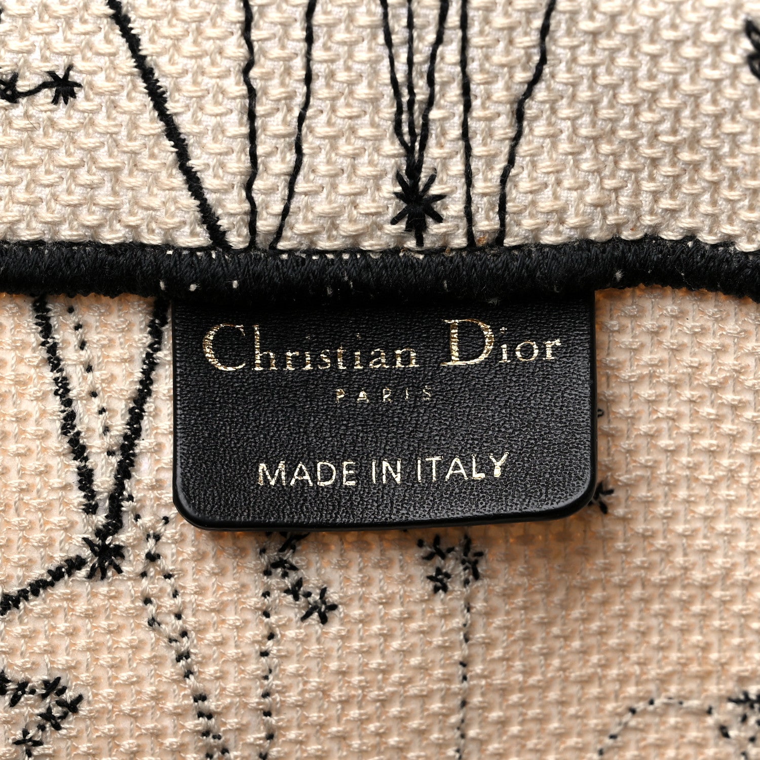 Christian Dior Canvas Embroidered Zodiac Book Tote Latte Multicolor 6 of 14