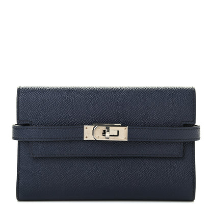 Hermes Epsom Verso Medium Kelly Wallet Bleu Indigo Rose Pourpre 1 of 8