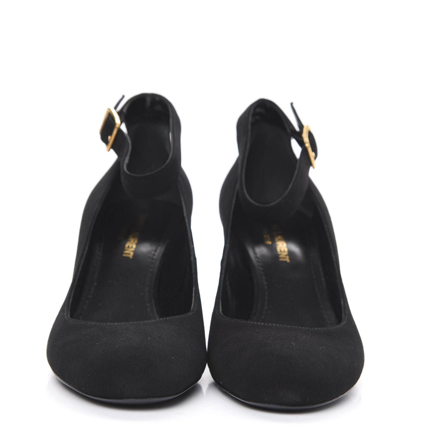 Saint Laurent Suede Loulou 70 Ankle Strap Pumps 37 Black 2 of 8