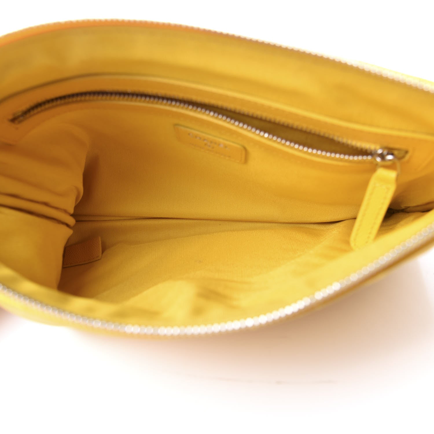 Chanel Caviar Chevron Quilted Medium Cosmetic Case Yellow 5 of 8