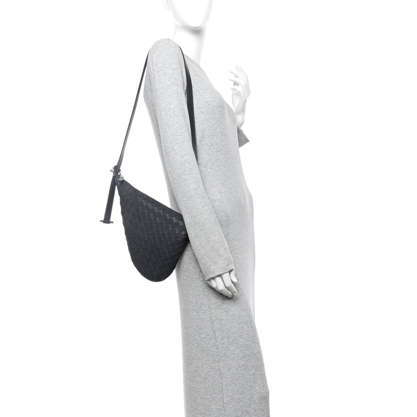 Calfskin Intrecciato Small Virgule Ardoise