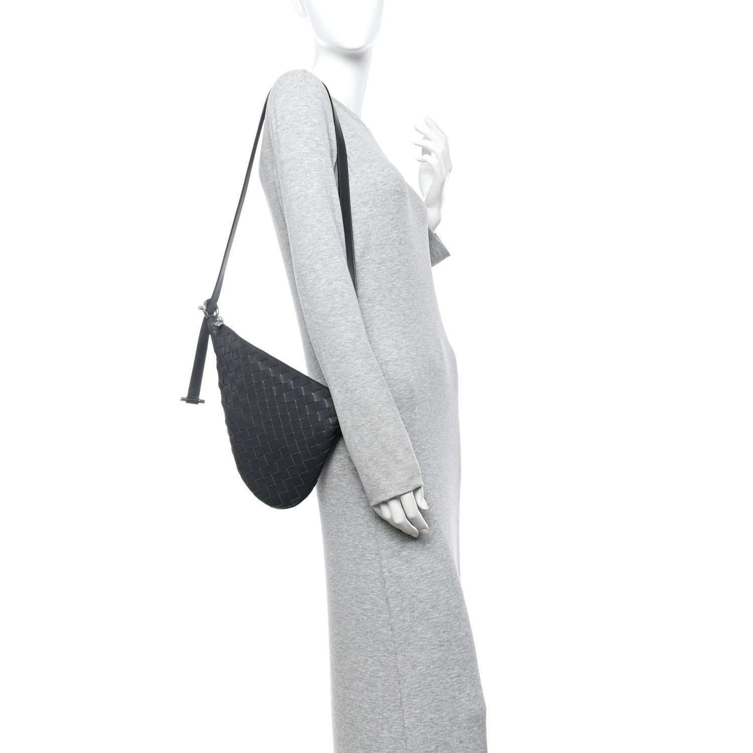 Bottega Veneta Calfskin Intrecciato Small Virgule Ardoise 2 of 9