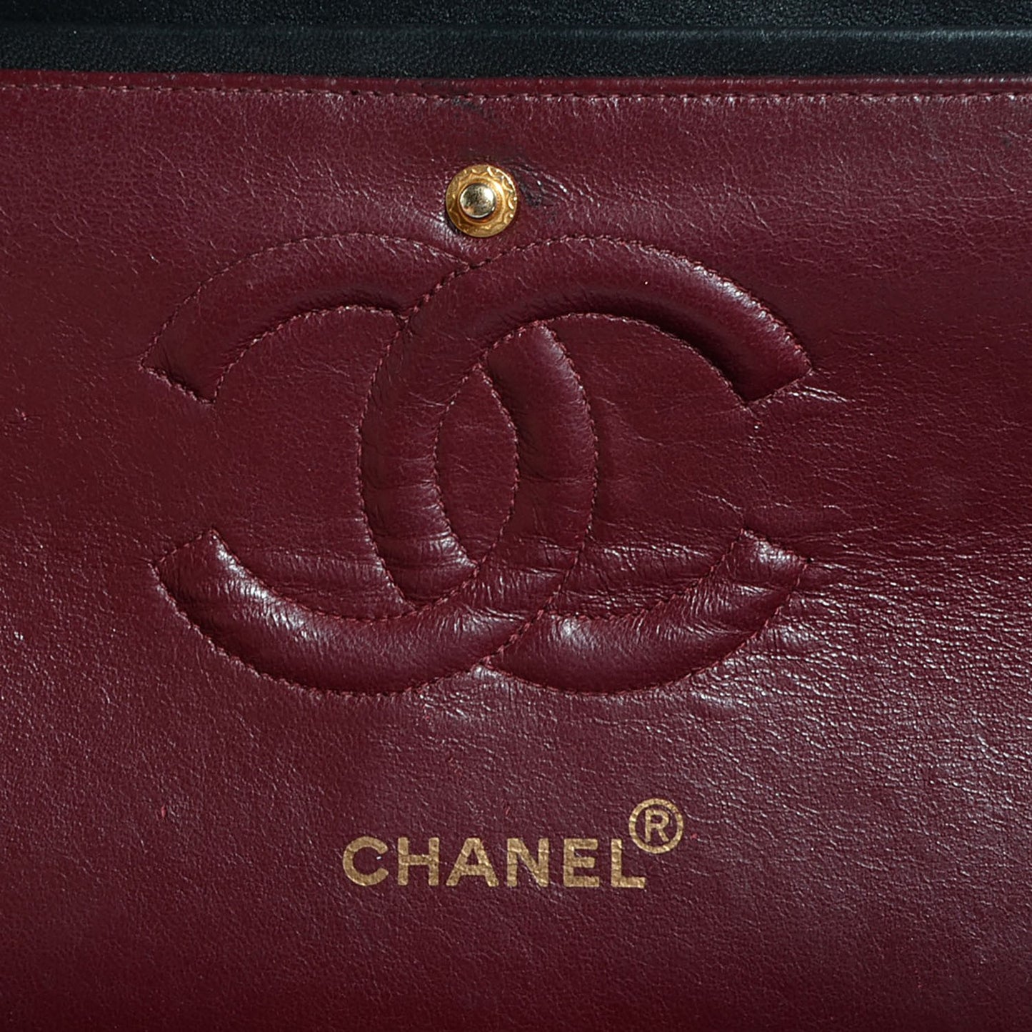 Lambskin Quilted Medium Double Flap Black