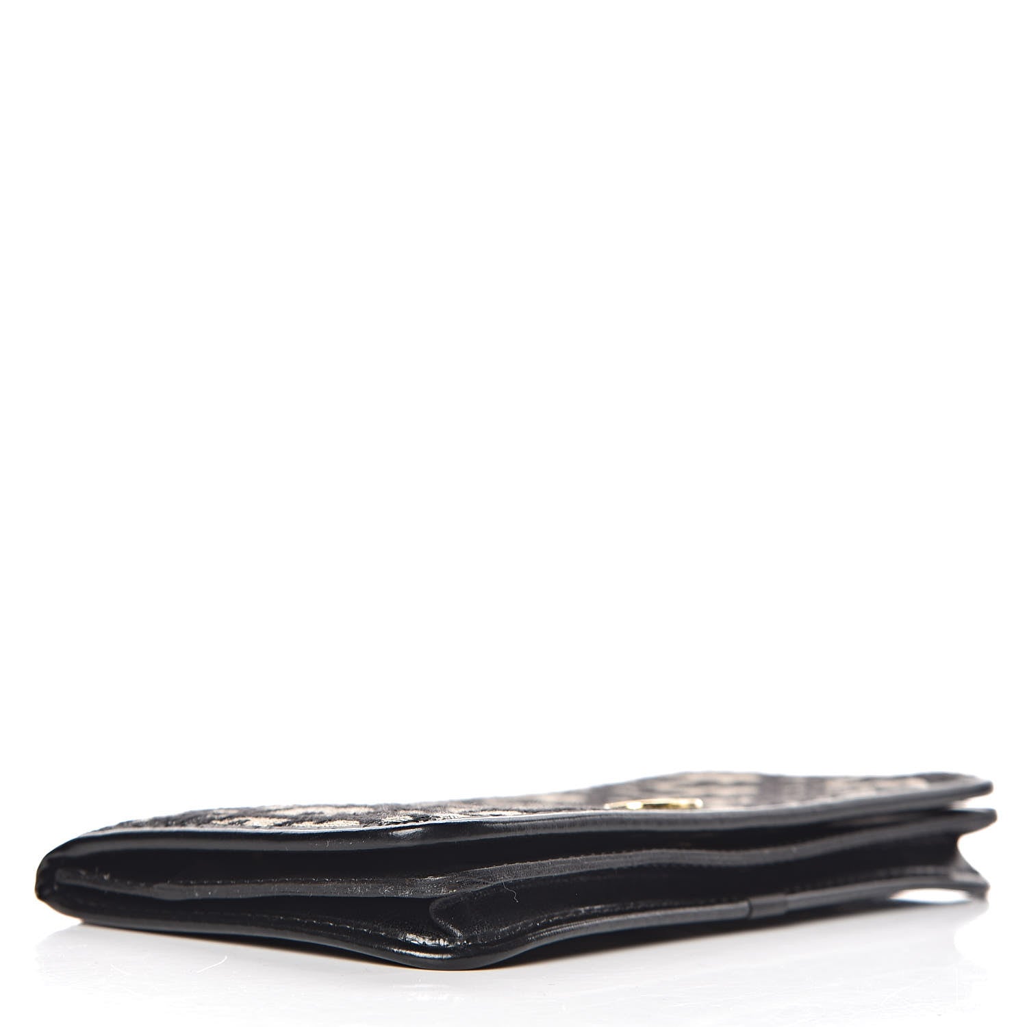 Christian Dior Monogram Flap Wallet Black 4 of 12