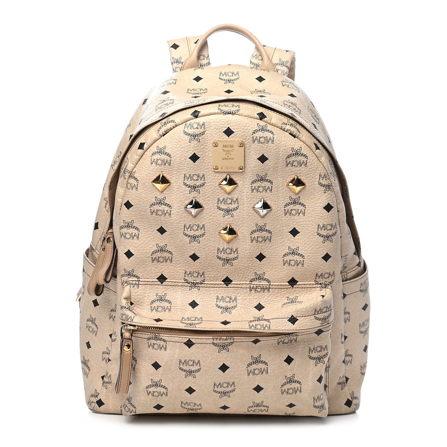 Visetos Medium Studded Stark Backpack Beige