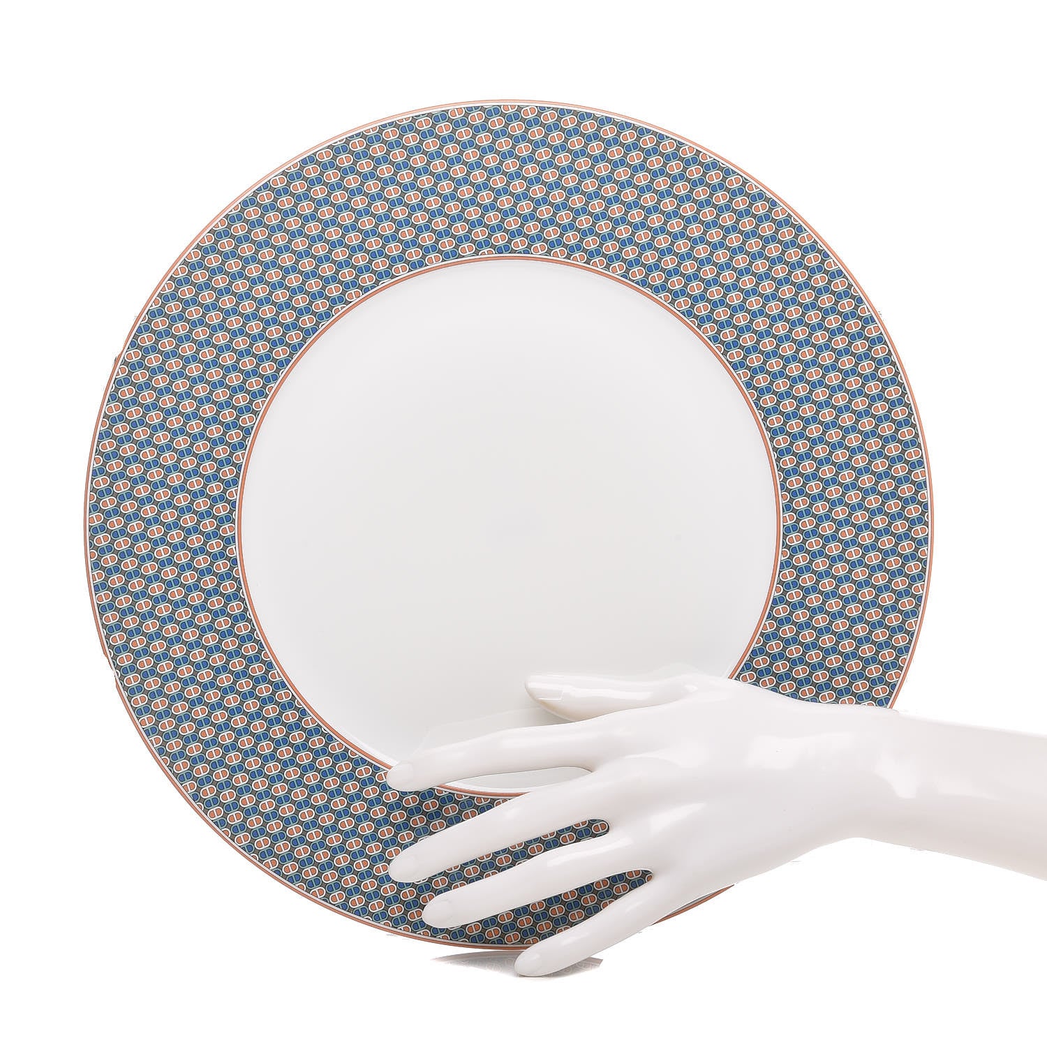 Hermes Porcelain Tie Dinner Plate Set of 2 3 of 12