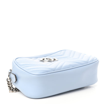 Gucci Calfskin Matelasse Small GG Marmont Chain Shoulder Bag Porcelain Light Blue 4 of 9