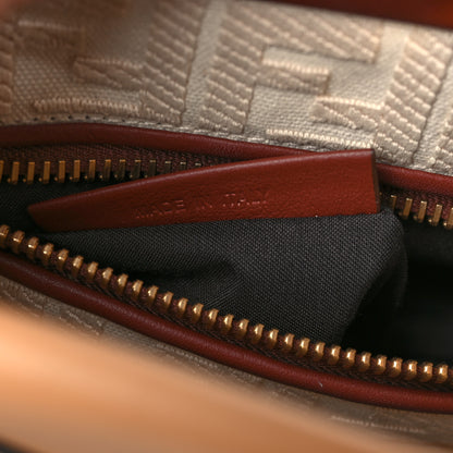 Fendi Vitello Seta Canvas FF Embroidered Medium Peekaboo Iconic Satchel Miele 7 of 10