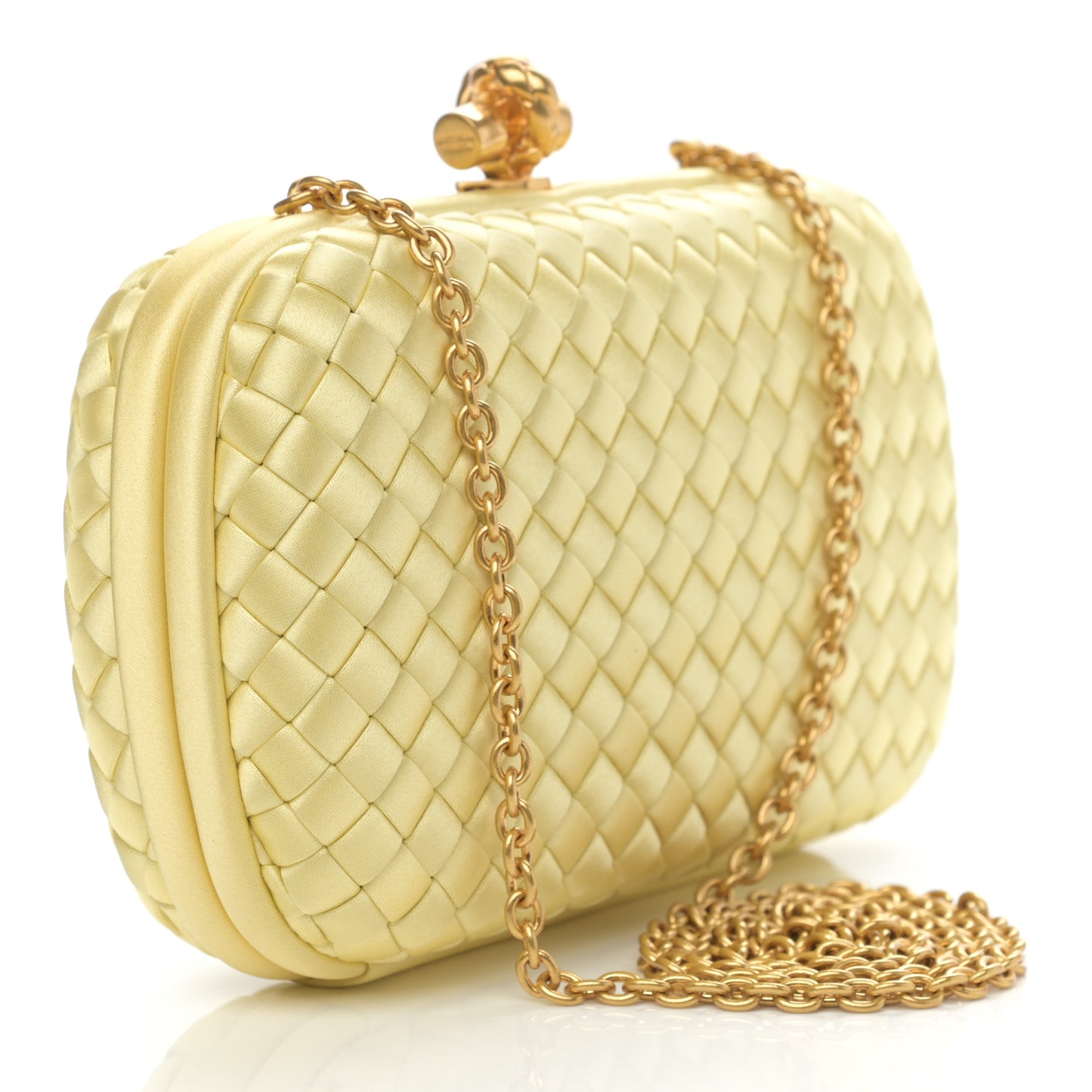 Satin Ayers Intrecciato Chain Knot Clutch Duchesse