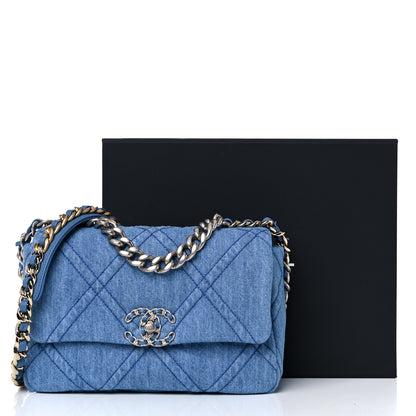 Chanel Denim Quilted Medium Chanel 19 Flap Blue 9 of 9