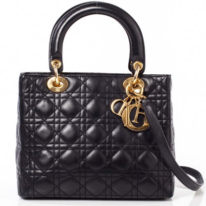 Christian Dior Lambskin Cannage Medium Lady Dior Black 1 of 11