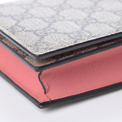 Gucci GG Supreme Monogram Face Embroidered Chain Wallet Pink 8 of 9