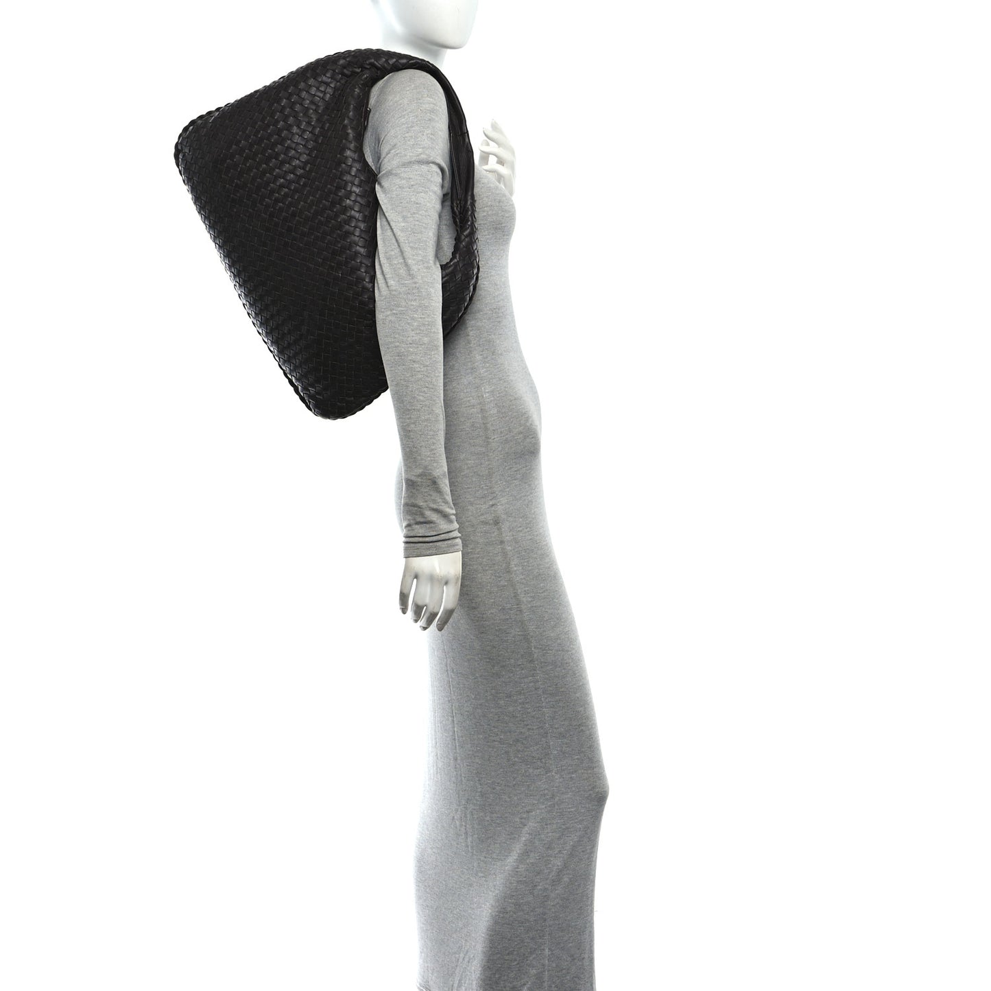 Nappa Intrecciato Large Veneta Hobo Ebano